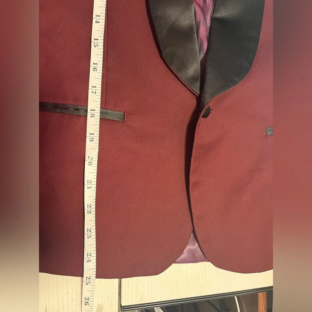 Perry Ellis Boys Burgundy Tuxedo Formal Jacket Sz 18